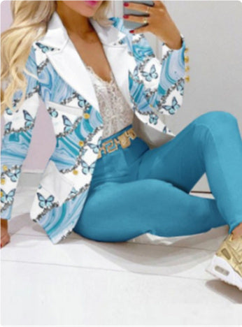 Women's Solid Color Temperament Commute Casual Suit