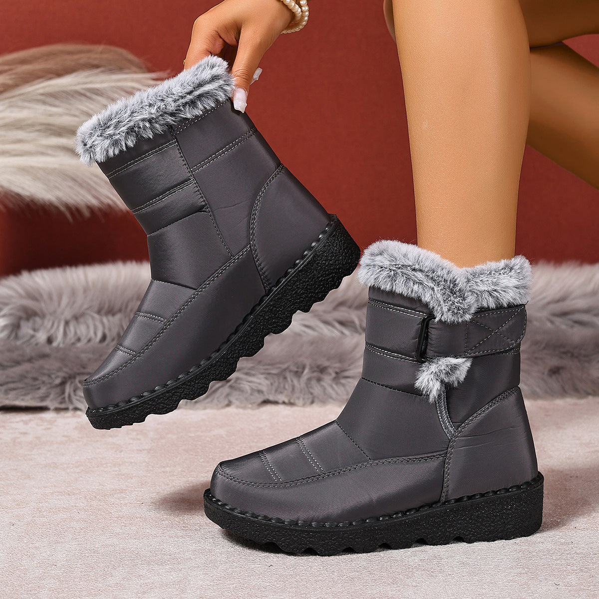 Women's Snow Boots Plus Size Wear-resistant Comfortable Warm Boots