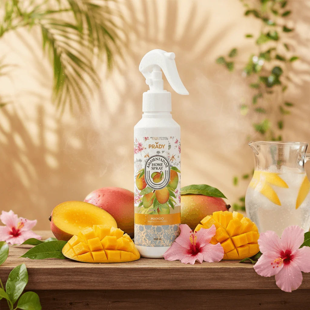 Spray d'ambiance maison tissu et voiture mango 220ML - Prady  Marque: PRADY  Type: SPRAY D'AMBIANCE