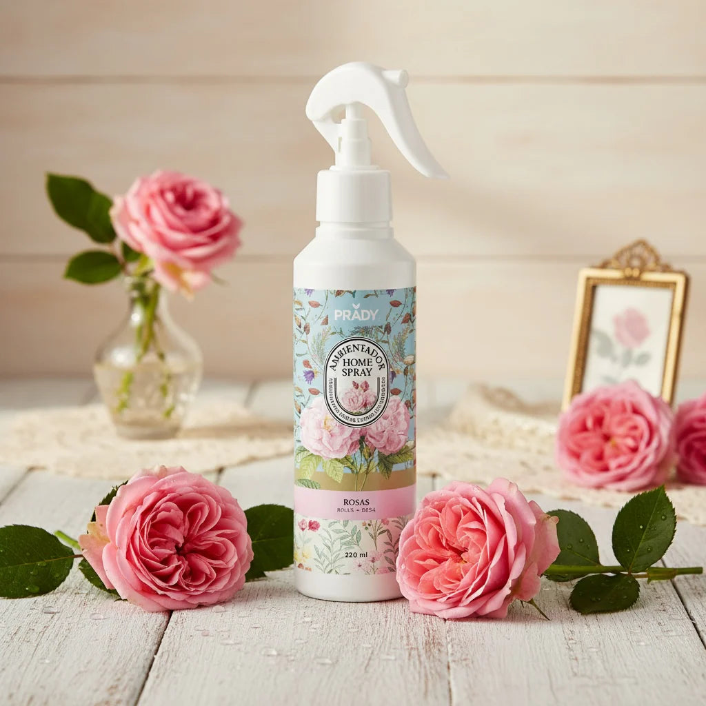 Spray d'ambiance maison tissu et voiture a la rose 220ML - Prady  Marque: PRADY  Type: SPRAY D'AMBIANCE