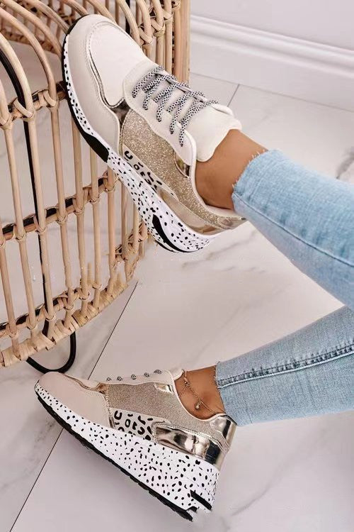 Women Sneakers Lace-Up Platform Sports Shoes