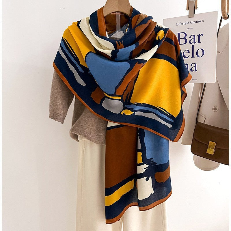 Color Matching Fashion Scarf Scarf Thin Warm Scarf Talma