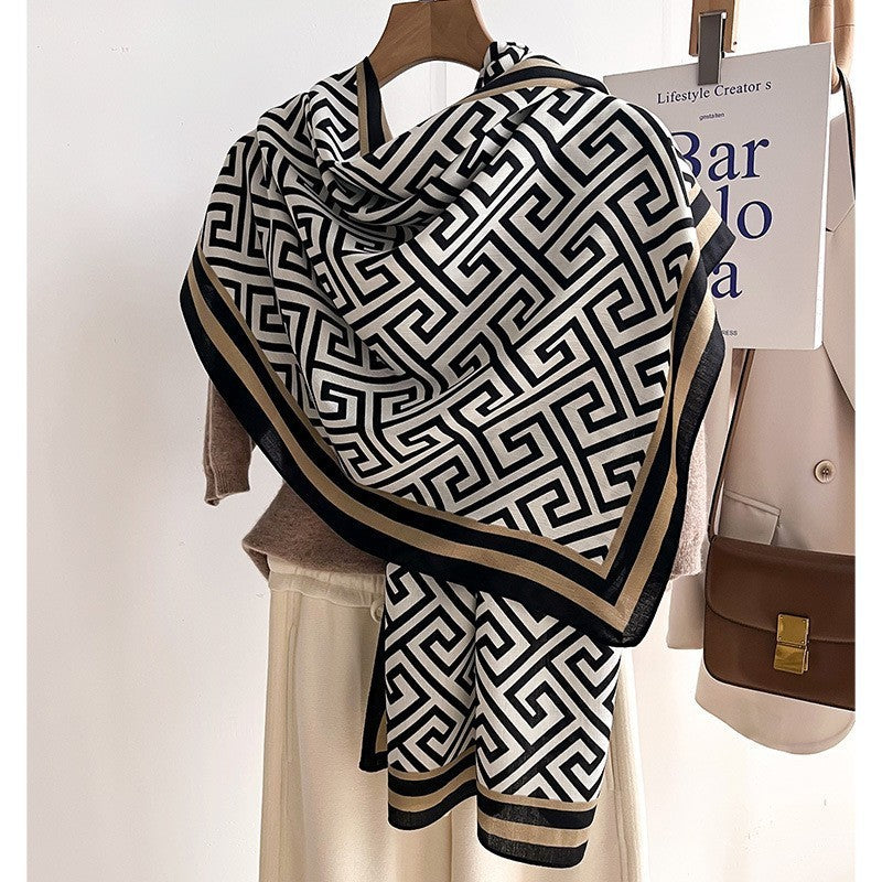 Color Matching Fashion Scarf Scarf Thin Warm Scarf Talma