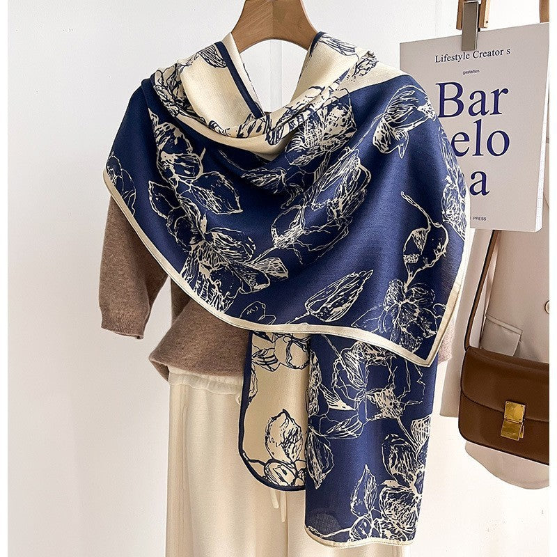 Color Matching Fashion Scarf Scarf Thin Warm Scarf Talma