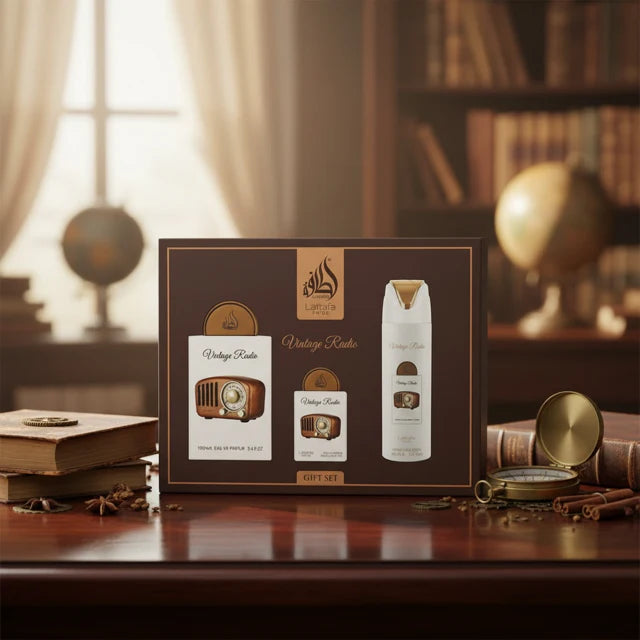 Coffret parfum 3 pièces "vintage radio" - Lattafa  Marque: Lattafa Perfumes
