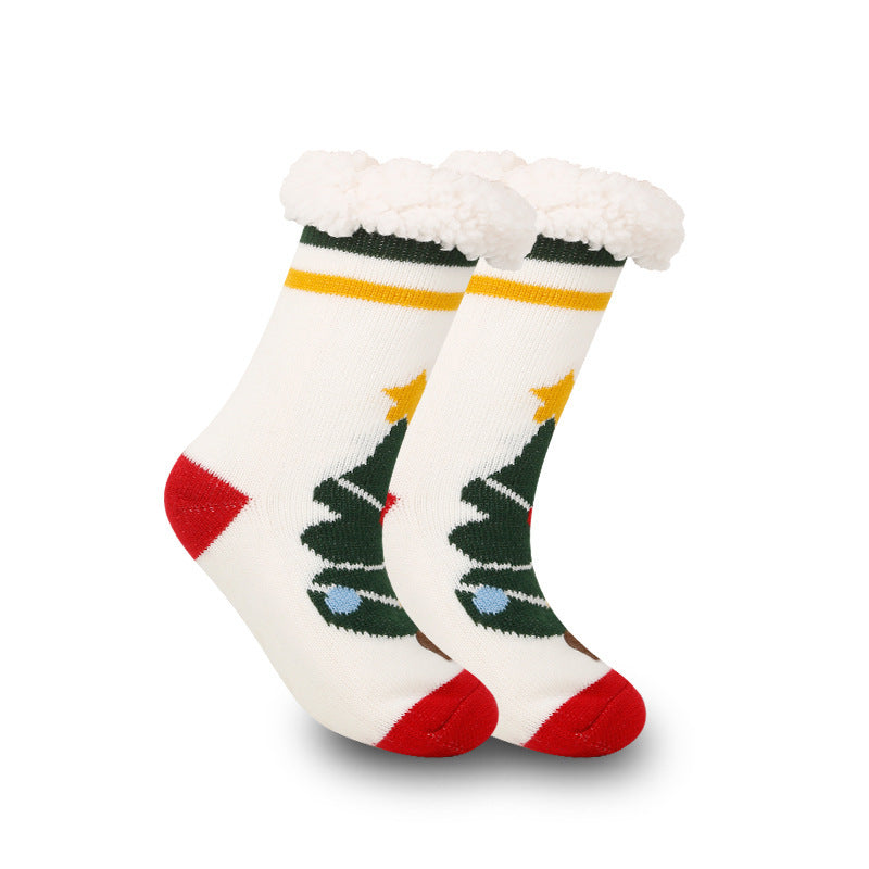 Christmas Women's Thickened Fleece-lined Room Socks