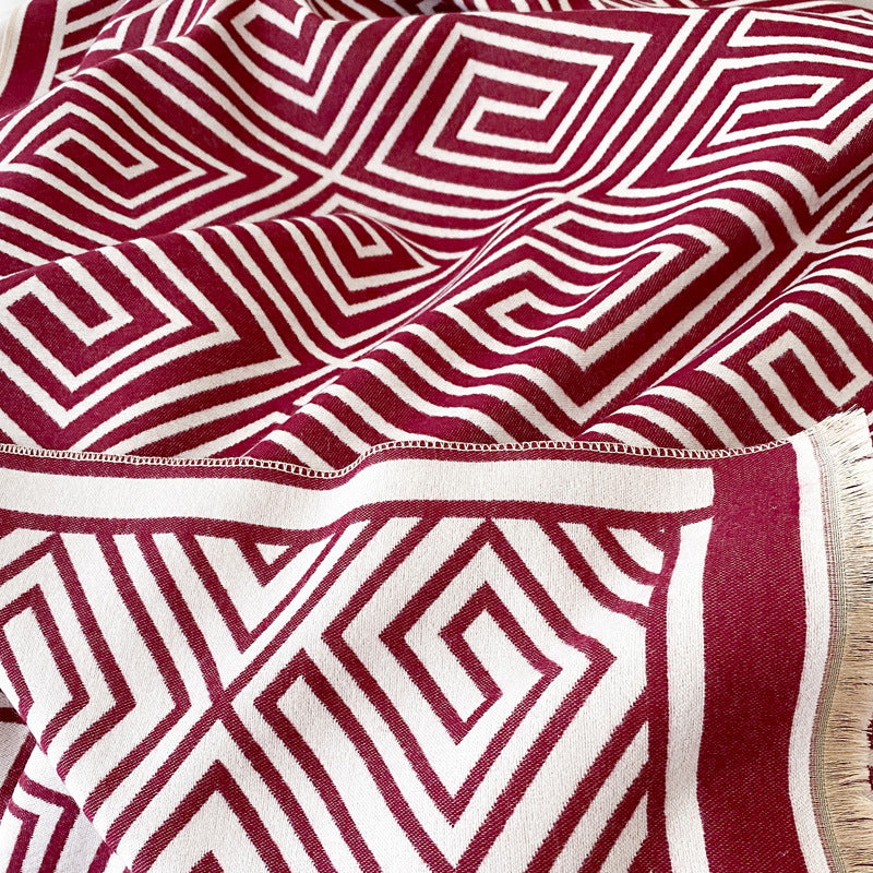 Thickened Warm Office Cloak Nap Wool Blanket Plaid Cloak Dual-use