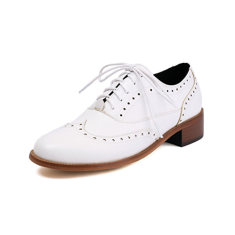 British Retro Oxfords Casual Shoes Lace-up Spring And Autumn Low-top Women