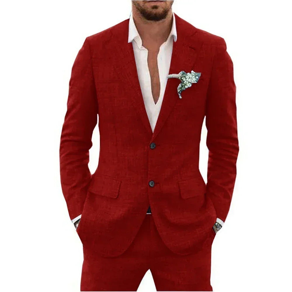 Men's Two-piece Suit Casual Daily Slim Fit