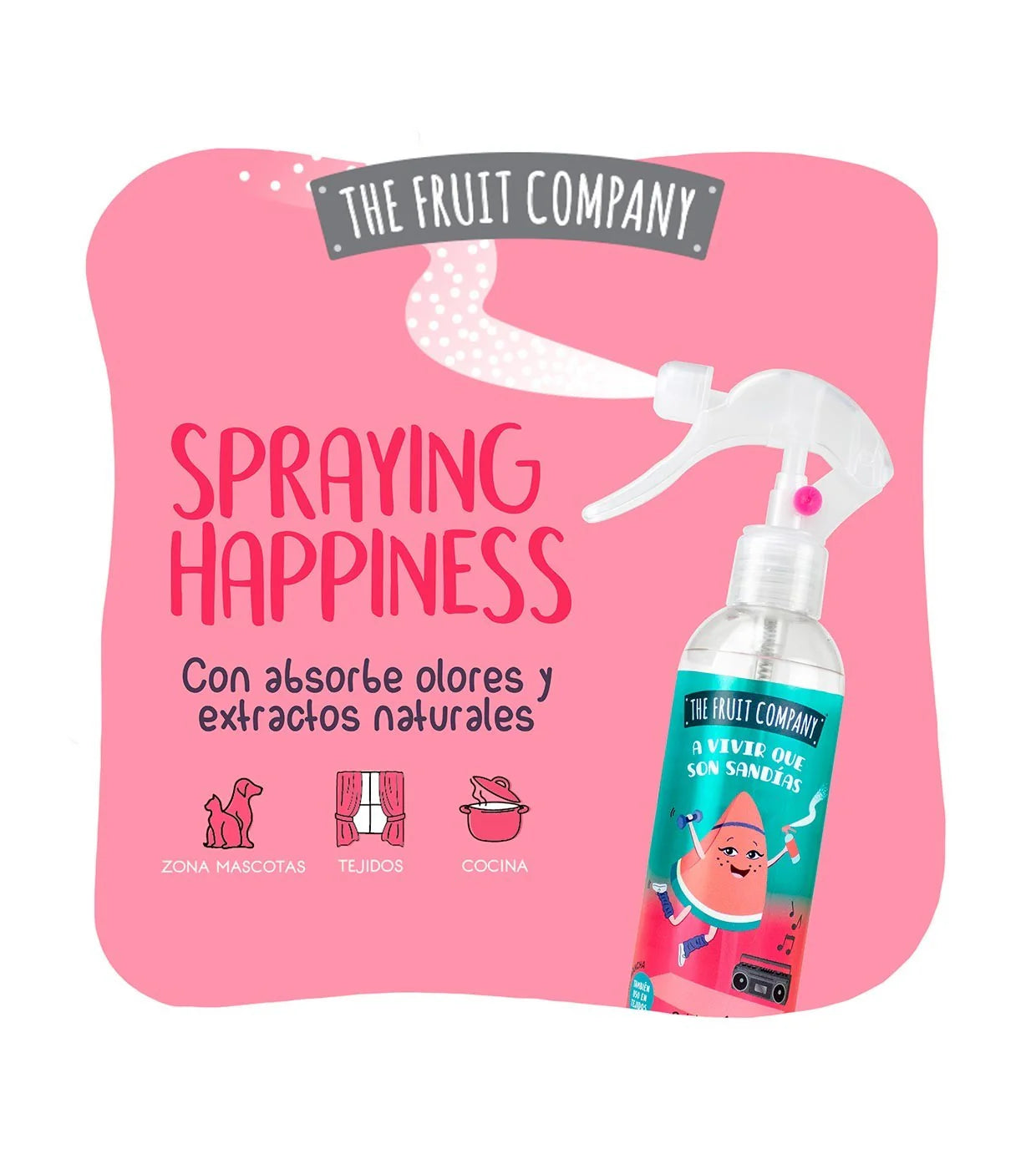 Spray Ambiance Maison & Tissu Pastèque 250ML -The Fruit Company  Marque: THE FRUIT COMPANY  Type: SPRAY D'AMBIANCE