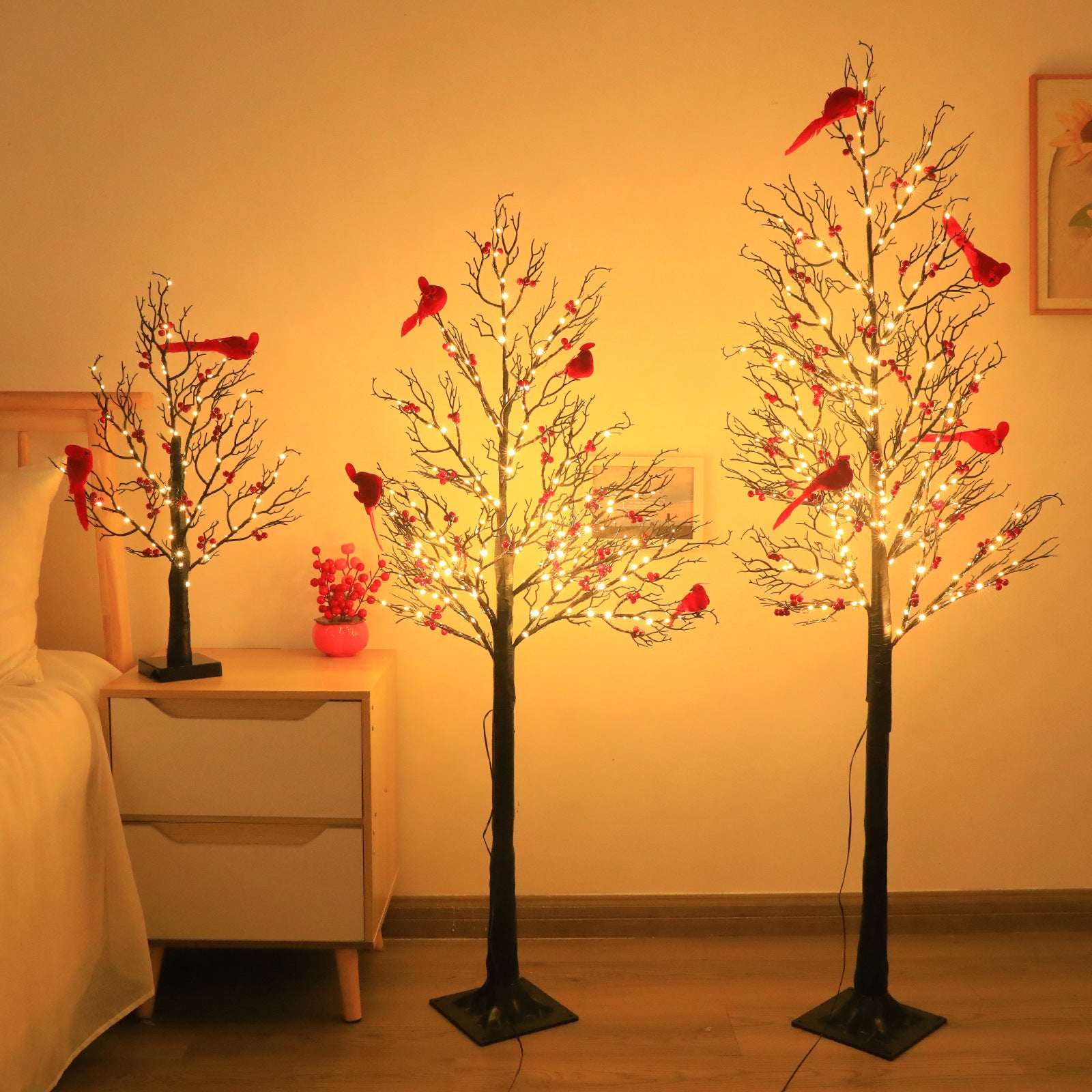 Luminous Red Bird Winding Tree Lamp Decorative Atmosphere Holiday Lamp