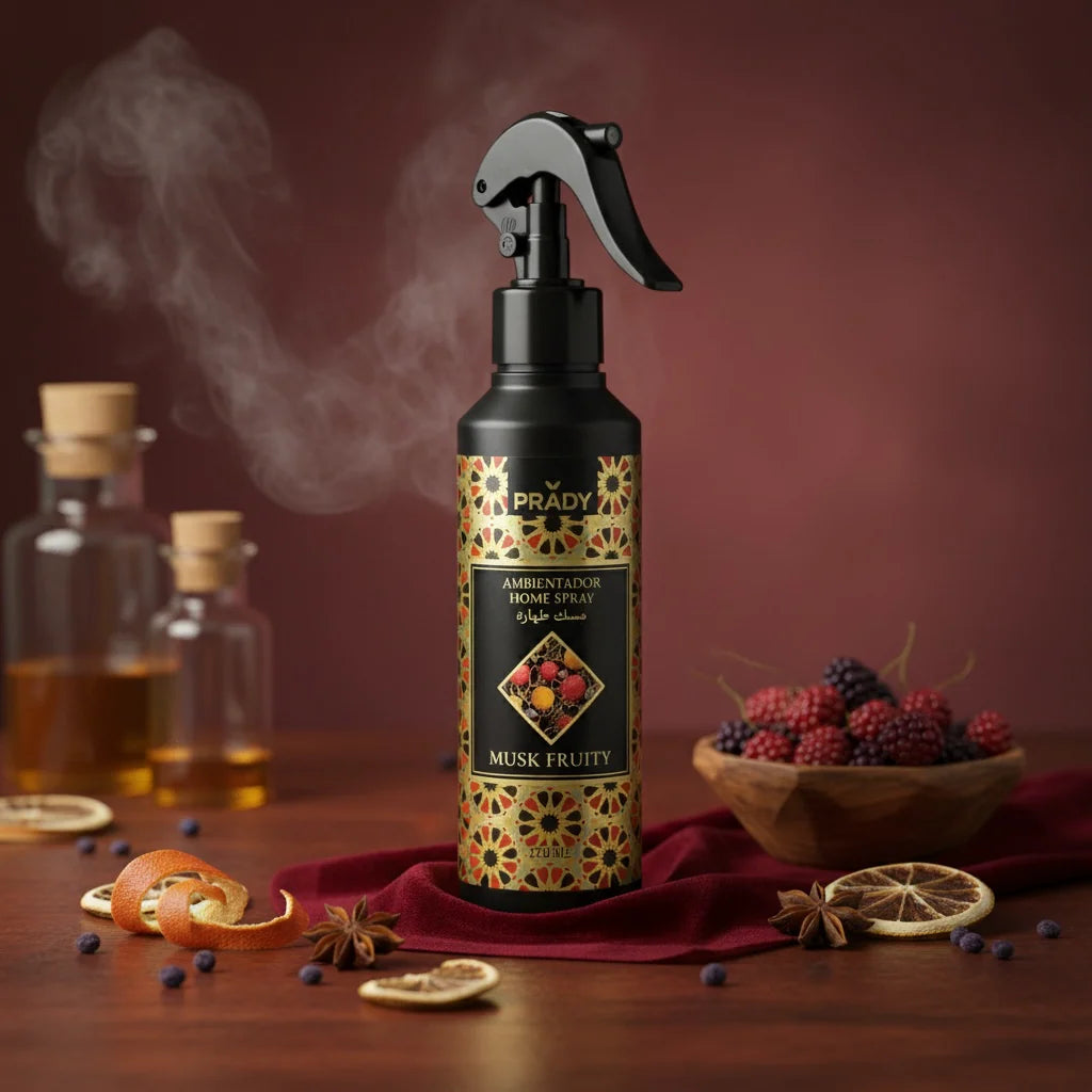 Spray tissu & voiture musk fruity 220Ml- Prady  Marque: PRADY  Type: SPRAY D'AMBIANCE