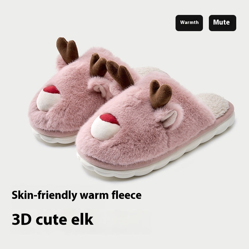 Cartoon Cotton Slippers Inner Velvet Insulated Cotton-padded Shoes