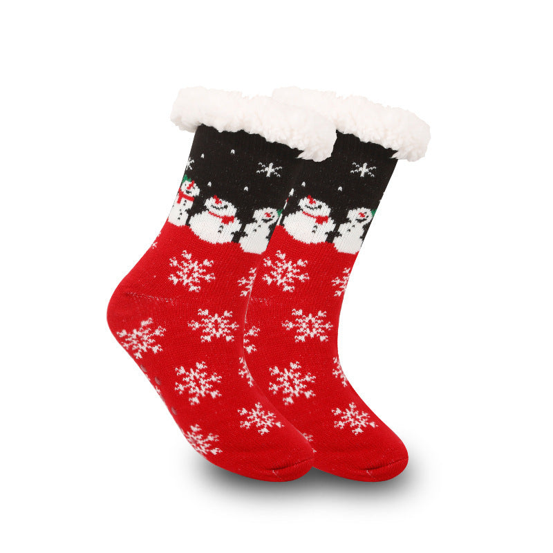 Christmas Women's Thickened Fleece-lined Room Socks