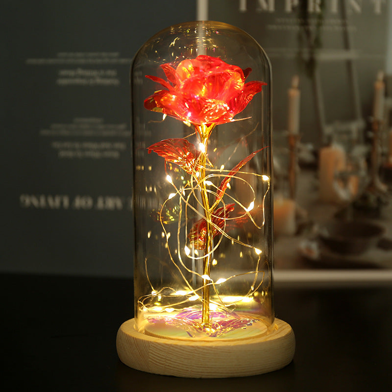 Colorful 24k Gold Foil Flower Color GoldWith Lights Christmas Gift