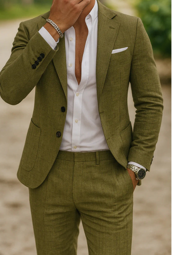 Two-piece Digital Printing Suit With Two Buttons Suit