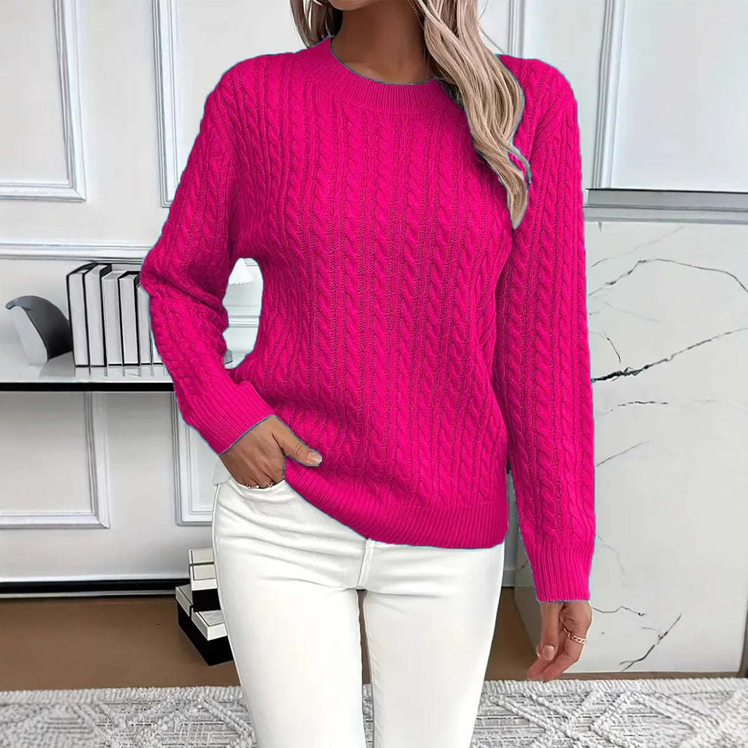 Versatile Fashion Classic Twist Round Neck Sweater