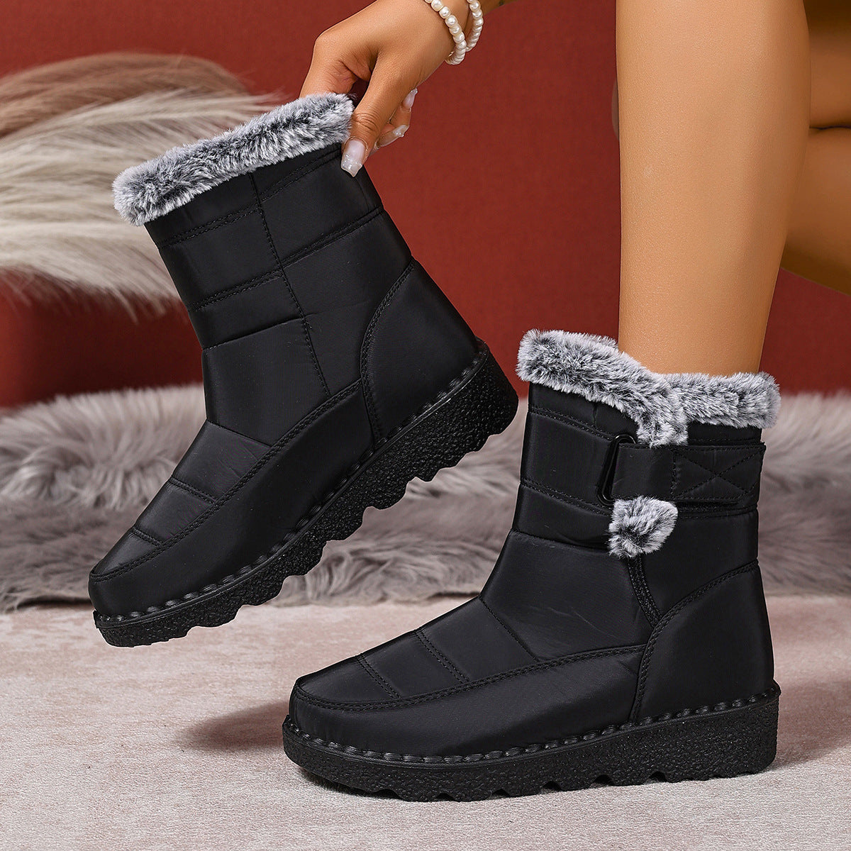 Women's Snow Boots Plus Size Wear-resistant Comfortable Warm Boots