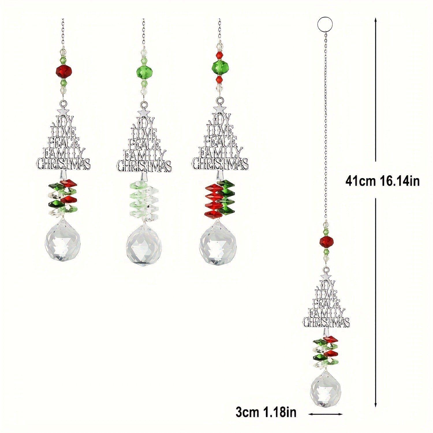 Christmas Sun Catcher Crystal Christmas Tree Pendant