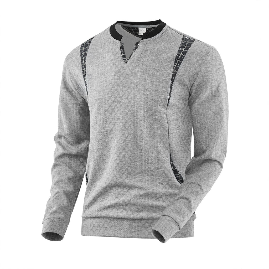 Men's Contrast Color Pullover Sweater